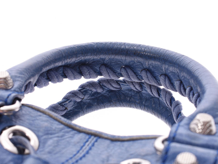 バレンシアガミニポンポン 2WAYバッグ 青 レディース ハンドバッグ