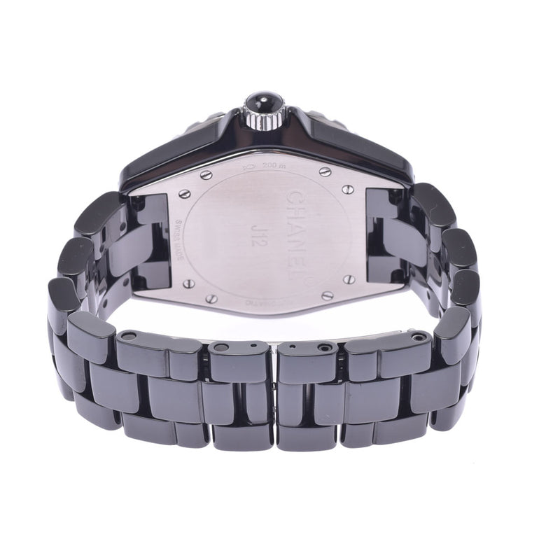 香奈儿J12 38毫米表圈钻石H0950男生黑色陶瓷手表自动上链黑色表盘A级二手银佐