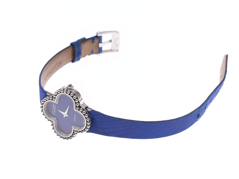 Van Cleef & Arpels Vintage Alhambra Watch Lapi Lazuli Dial 322974 Women's WG/Leather Quartz Watch Van Cleef & Arpels Inner Box Gala Used Ginzo