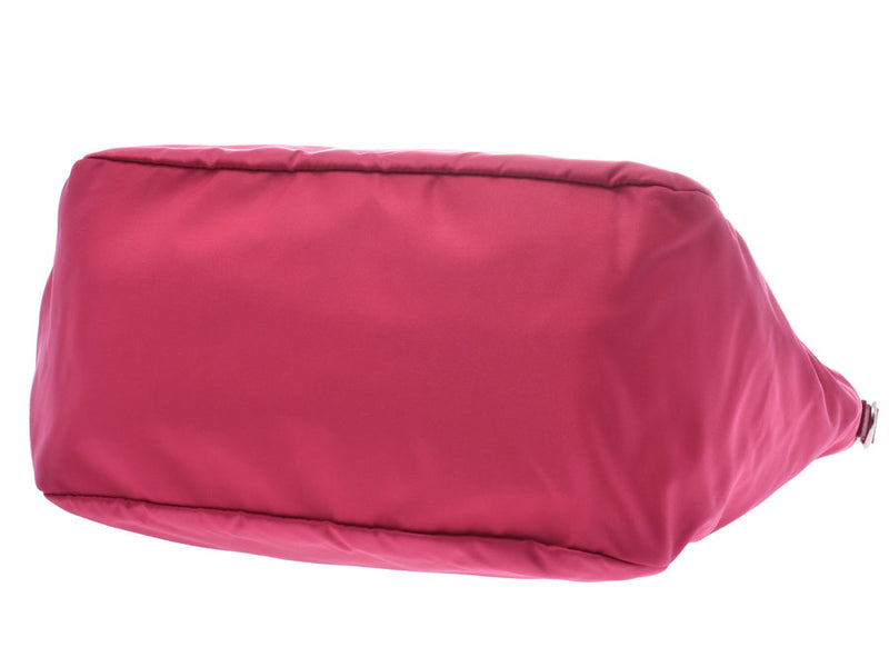 PRADA Prada 2WAY tote bag outlet pink BR5137 Lady's nylon handbag A rank used silver storehouse