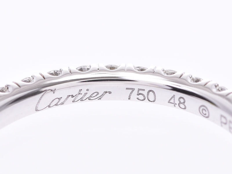 カルティエ エタニティリング #48 レディース WG ダイヤ 1.5g 指輪 Aランク 美品 CARTIER 中古 銀蔵