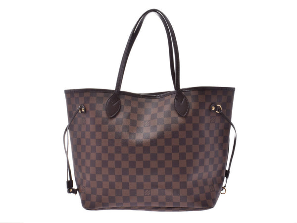 Louis Vuitton Damier Neverfull MM Brown N51105 Old Lady's Genuine Leather Tote Bag A Rank LOUIS VUITTON Used Ginzo