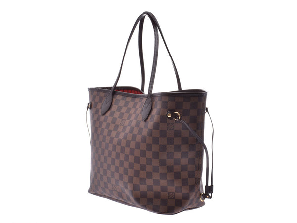 Louis Vuitton Damier Neverfull MM Brown N51105 Old Lady's Genuine Leather Tote Bag A Rank LOUIS VUITTON Used Ginzo