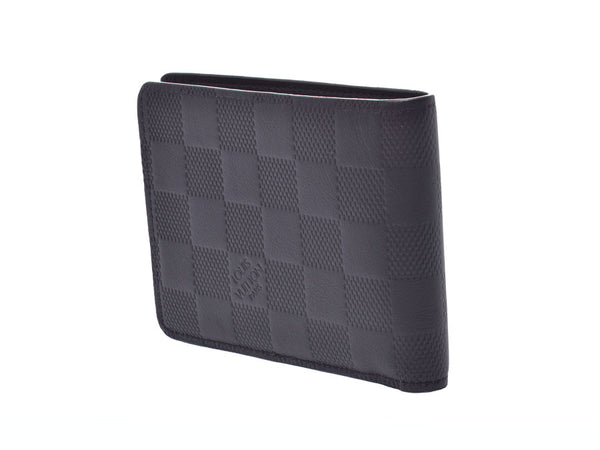 Louis Vuitton Damier Infini Portofeuille Multi Onyx N63124 Men's Genuine Leather Wallet A Rank Good Condition LOUIS VUITTON Used Ginzo