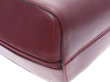 Cartier mast rucksack Bordeaux Lady's leather backpack AB rank CARTIER used silver storehouse