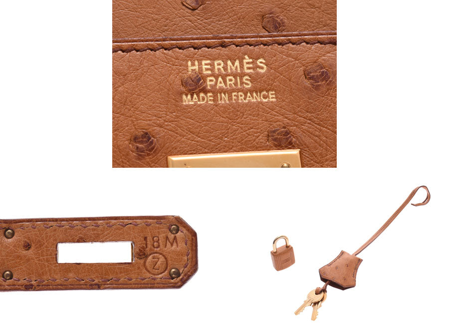 エルメス オータクロア32 チェスナッツ G金具 ○Z刻印 レディース オーストリッチ ハンドバッグ Aランク 美品 HERMES 中古 銀 –  銀蔵オンライン