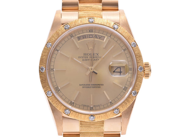 ROLEX: Rolex: Daydet 12P Diamabel: 18108 Men' s YG wristwatch, automatic winding champagne, A-rank used silver storehouse.