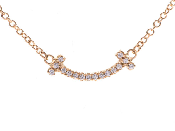 Tiffany T Smile Necklace Micro Ladies YG Diamond 2.3g A Rank TIFFANY & CO Used Ginzo