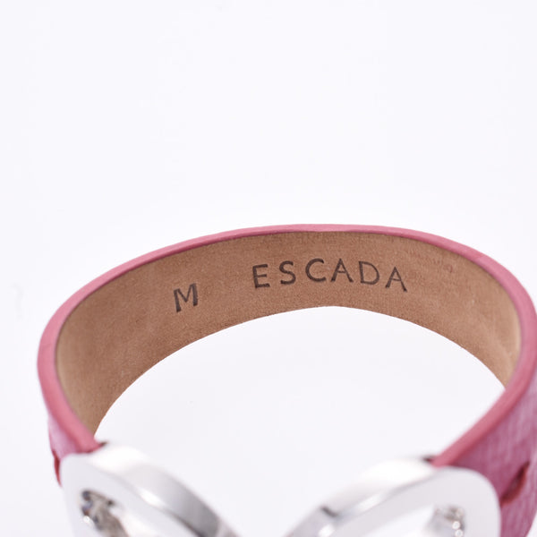 ESCADA Escada 钻石手镯大小 M 中性 K18WG / 皮革手镯 A 级二手银藏