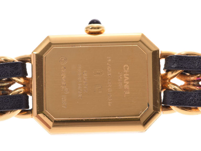 Chanel Premier M Size Black Dial Ladies GP/Leather Quartz Watch AB Rank CHANEL Used Ginzo