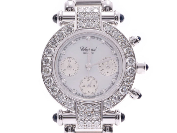 Chopard Imperial Chronograph Shell Dial 9P Diamond 38/3168-23 Men Women Ladies WG Diamond Bezel Quartz Watch A Rank Good Condition CHOPARD Used Ginzo