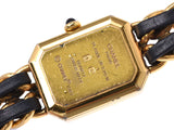 CHANEL Chanel Premier Size M H0001 Ladies GP/Leather Watch Quartz Black Dial B Rank Used Ginzo