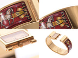 HERMES エルメス ロケ LO1.201 レディース 七宝/GP 腕時計 クオーツ シャンパン文字盤 Bランク 中古 銀蔵