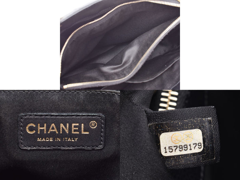 Chanel Matrasse GST Tote Bag Black G Hardware Ladies Caviar Skin AB Rank CHANEL Gala Used Ginzo