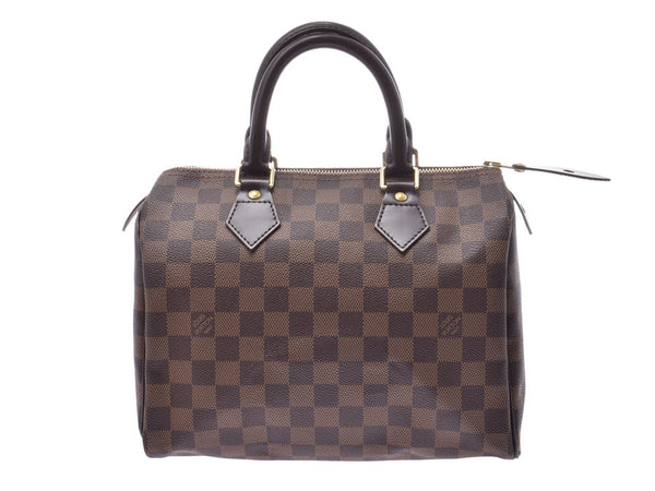 Louis Vuitton Damier Speedy 25 Brown N41532 Women's Genuine Leather Handbag A Rank Beauty LOUIS VUITTON Used Ginzo