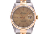 Rolex date just champagne 161633x men's SS / YG Automatic Watch