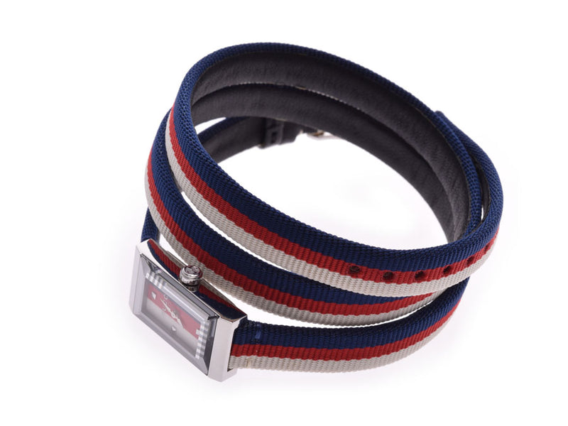 GUCCI グッチ 147.5 レディース SS/ナイロン 腕時計 クオーツ 青/赤/白文字盤 Aランク 中古 銀蔵