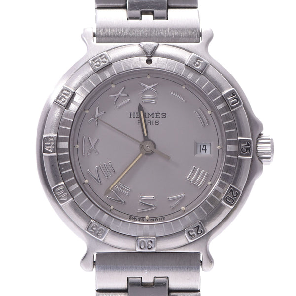 HERMES エルメスキャプテンニモレディース SS watch quartz silver clockface AB rank used silver storehouse