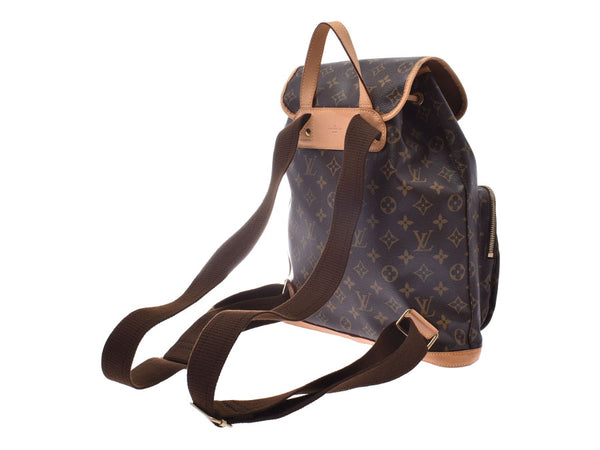 Louis Vuitton Monogram Sack Adobosfall Brown M40107 Men's Women's Genuine Leather Backpack Backpack Rucksack AB Rank LOUIS VUITTON Used Ginzo