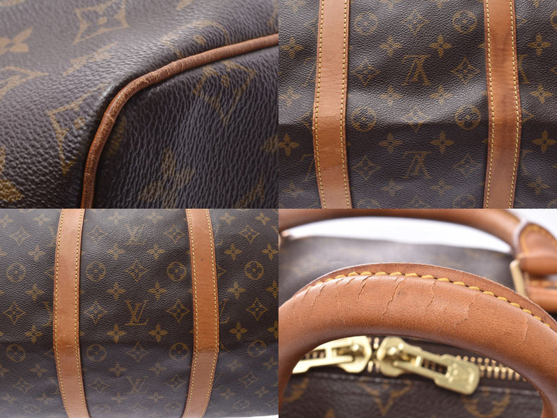 Louis Vuitton Monogram Keepall 55 USA Made Brown M41424 Men's Women's Genuine Leather Boston Bag B Rank LOUIS VUITTON Used Ginzo