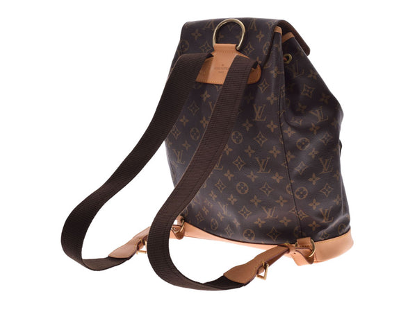 Louis Vuitton Monogram Monsuri GM Brown M51135 Women's Genuine Leather Backpack AB Rank LOUIS VUITTON Used Ginzo