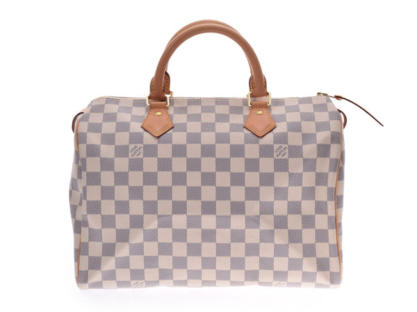 Louis Vuitton Azure Speedy 30 Current White N41370 Women's Genuine Leather Handbag A Rank LOUIS VUITTON Used Ginzo