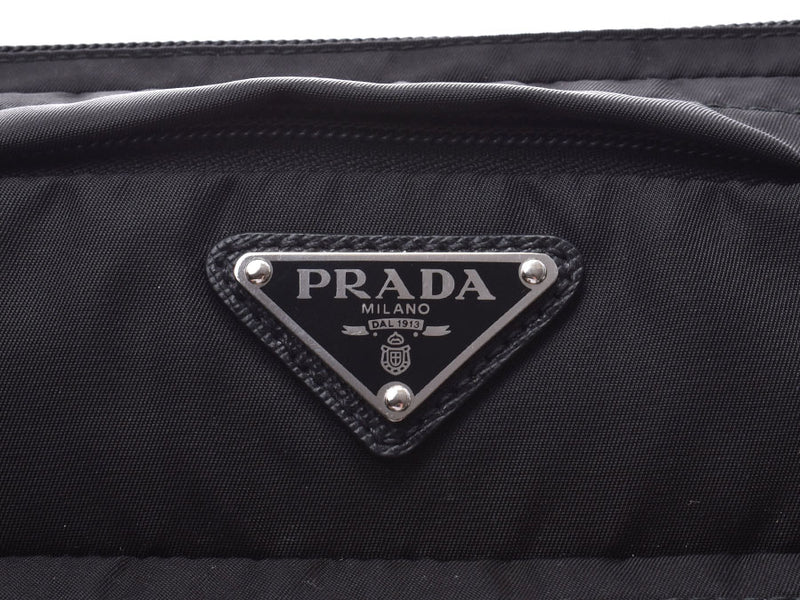 Prada Waist Pouch Black 2VL003 Current Men Women Ladies Nylon Body Bag A Rank Good Condition PRADA Gala Used Ginzo