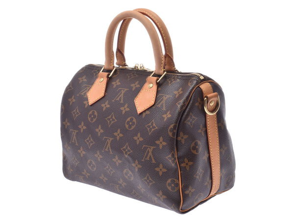 Louis Vuitton Monogram Speedy 25 BandRyere Brown M40390 Men's Women's Genuine Leather Handbag AB Rank LOUIS VUITTON Used Ginzo
