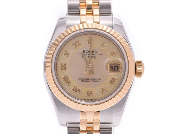 Rolex Datejust Yellow Champagne Dial 179173NDR F No. Ladies YG/SS Automatic Watch AB Rank ROLEX Used Ginzo