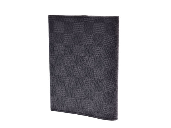 Louis Vuitton Grfitt Coubertur Black N63141 Men's Genuine Leather Notebook Cover Notebook Cover A Rank Beauty LOUIS VUITTON Used Ginzo