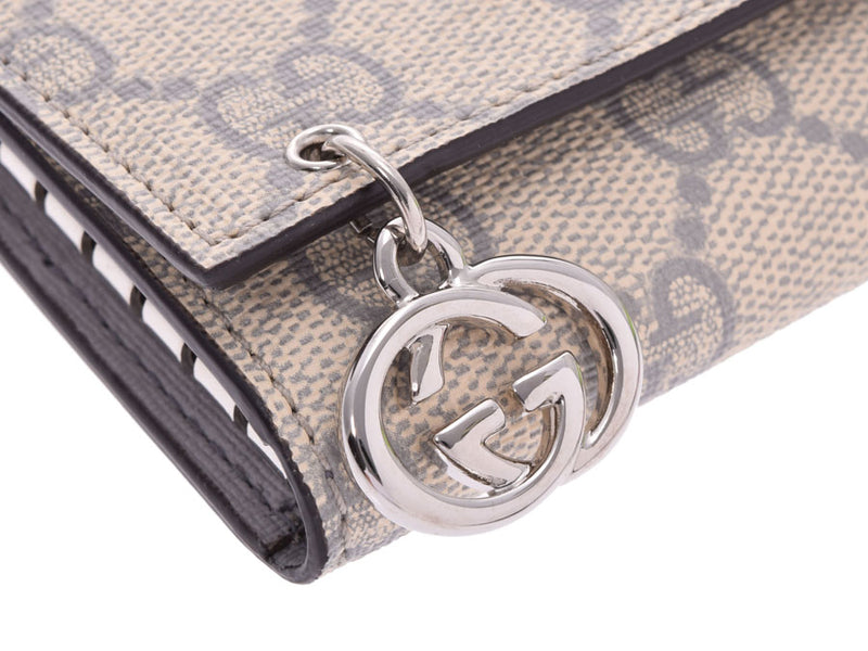 Six Gucci key case GG スプリームアイポリー SV metal fittings 212111 men's lady's PVC-free beautiful article GUCCI box used silver storehouse