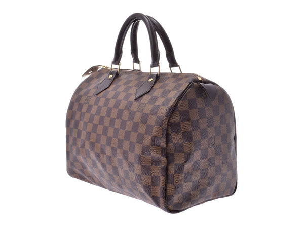 30 ルイヴィトンダミエスピーディ brown N41364 Lady's real leather handbag A rank LOUIS VUITTON used silver storehouse