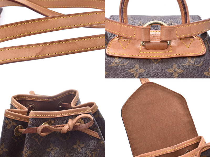 Louis Vuitton Monogram Mini Monsuri Brown M51137 Women's Genuine Leather Backpack B Rank LOUIS VUITTON Used Ginzo