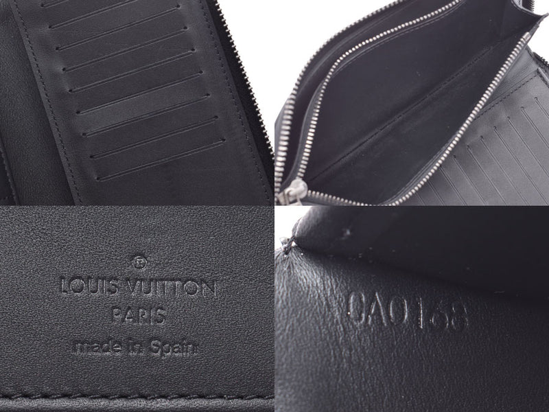 Louis Vuitton Damian Finish Wallet Vertical Black M63548 Men's