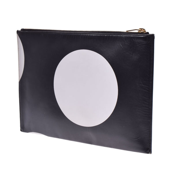 SAINT LAURENT Saint Laurent Dot Pattern Black/White Gold Metal Fittings Ladies Clutch Bag B Rank Used Ginzo