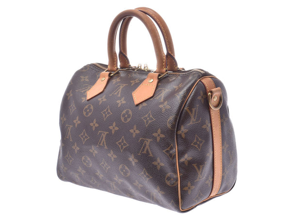 Louis Vuitton Monogram Speedy Band Lierre 25 Brown M41113 Ladies Genuine Leather 2WAY Handbag B Rank With Strap LOUIS VUITTON Used Ginzo