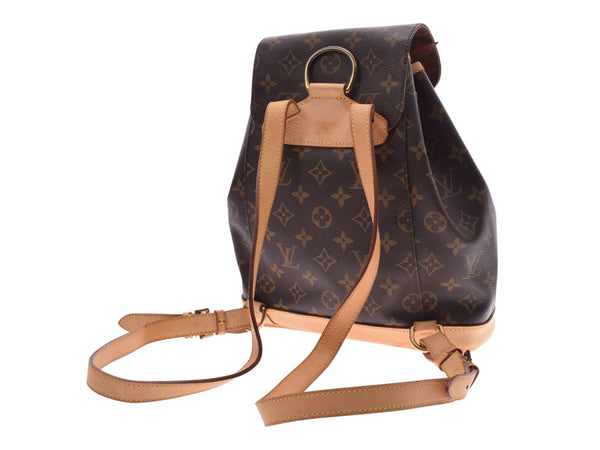 Louis Vuitton Monogram Monsuri MM Brown M51136 Women's Genuine Leather Backpack B Rank LOUIS VUITTON Used Ginzo