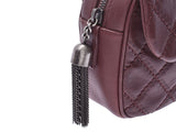 Chanel matelasse chain shoulder bag Bordeaux Lady's calf AB rank CHANEL guarantee used silver storehouse
