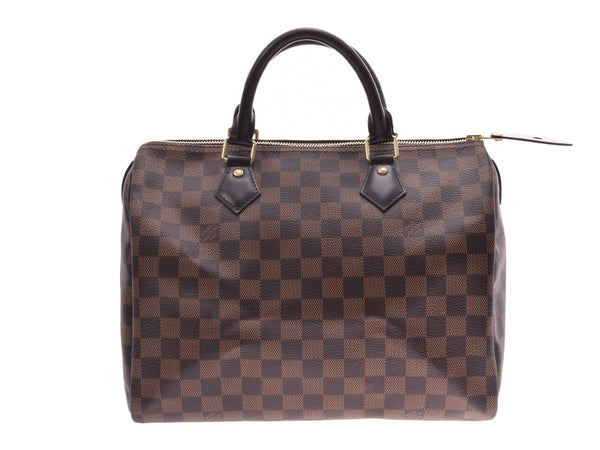 Louis Vuitton Damier speedy 30 current brown n41364 women's leather handbag