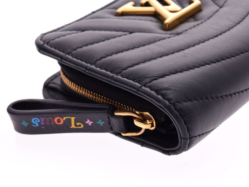 Louis Vuitton New Wave Gypto Compact Wallet Black M63789 Women's Leather Wallet AB Rank LOUIS VUITTON Used Ginzo