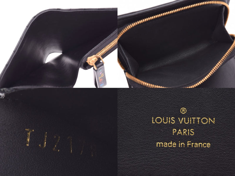 Louis Vuitton New Wave Gypto Compact Wallet Black M63789 Women's Leather Wallet AB Rank LOUIS VUITTON Used Ginzo