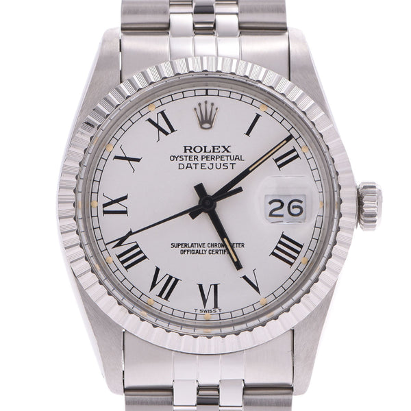 ROLEX Rolex date just 16030 men's WG/SS watch self-winding watch Buckley clockface AB rank used silver storehouse
