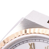 ROLEX Rolex date just 17013 men's SS/YG watch quartz white clockface AB rank used silver storehouse