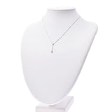 Vertical I Line Ladies K18WG Diamond 0.11ct Necklace A Rank Used Ginzo