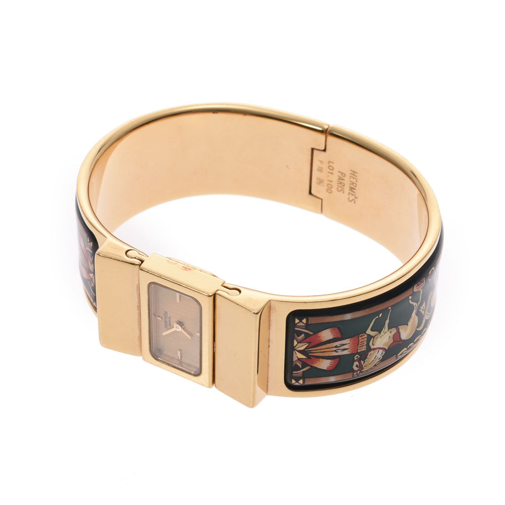 最終値下げ！HERMES エルメス L01.210 ロケ クオーツ レディース エルメス ロケ グリーンリザード L01.210 ヴィンテージ