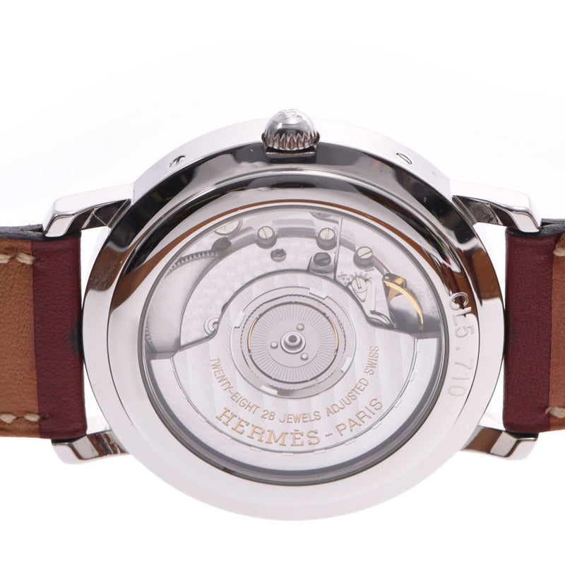 HERMES Hermes Clipper CL5.710: Ladies with a leather watch, a white-literal, B-rank, used silver storehouse.