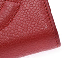 CHANEL Chanel pouch wallet red gold metal fittings Lady's caviar skin folio wallet AB rank used silver storehouse