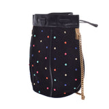 SAINT LAURENT Saint Laurent Lisa Bucket Black/Multicolor Studs Women's Suede Shoulder Bag Used