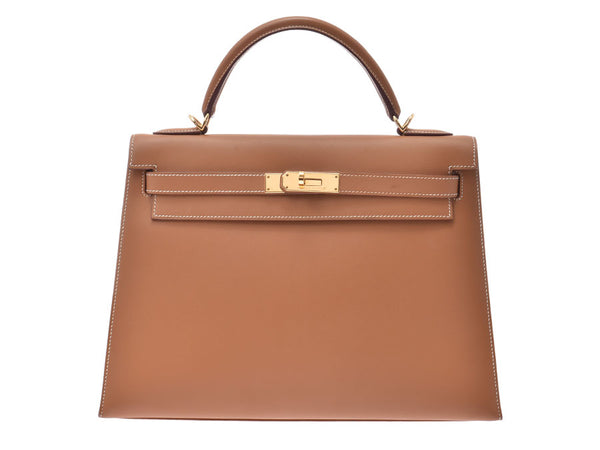 Hermes Kelly 32 Outer sewing Gold G metal fittings □E stamped Ladies Veau Chamonix 2WAY handbag A rank HERMES used Ginzo