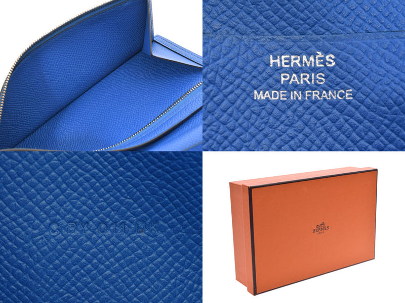 Hermes Bain,Blue Zellyge SV金器,Unisex,Voepson,长钱包HERMES使用